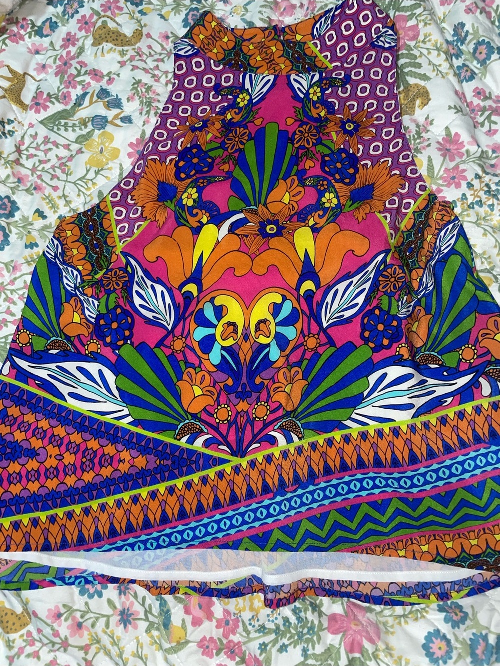 Vibrant Floral Halter Top in Pink & Multicolor
